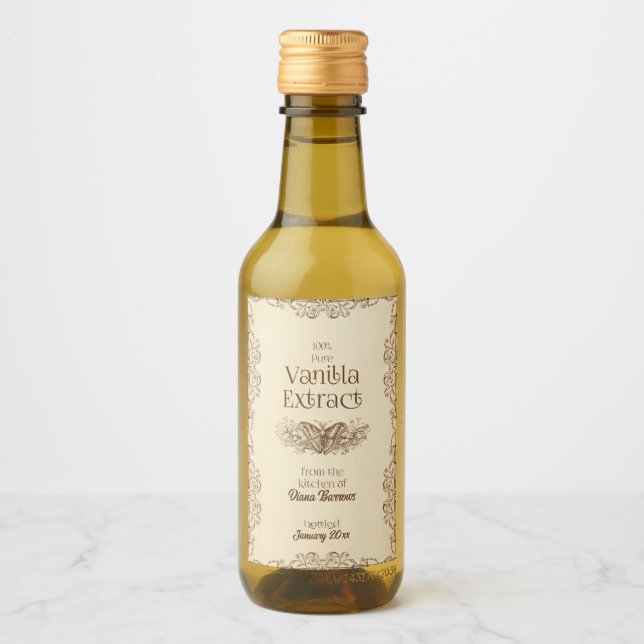Homemade Vanilla Extract Food and Beverage Label (Front)
