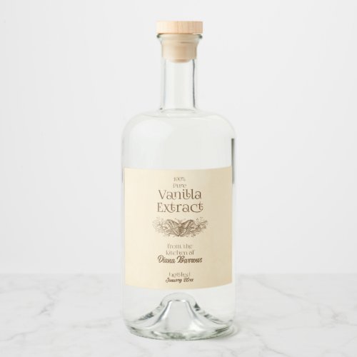 Homemade Vanilla Extract Food and Beverage Label
