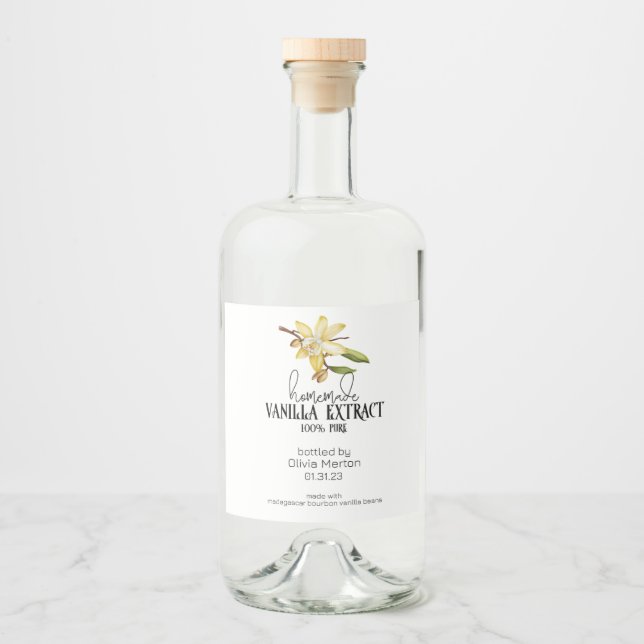 Homemade Vanilla Extract Food and Beverage Label  (Front)
