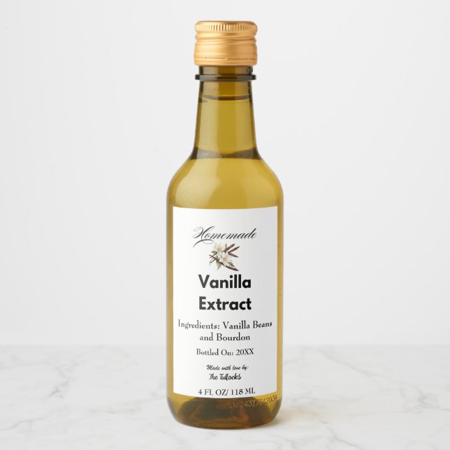 Homemade Vanilla Extract Gift Personalized Product Wine Label (Front)