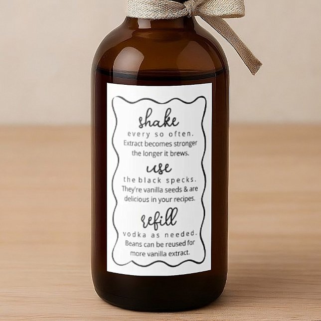Homemade Vanilla Extract Instructions Doodle Label (Creator Uploaded)