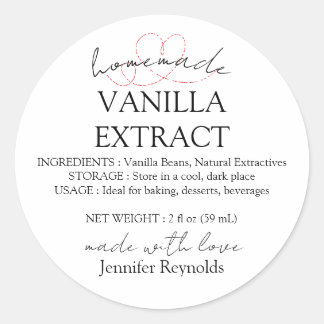 Homemade Vanilla Extract Label Instructions