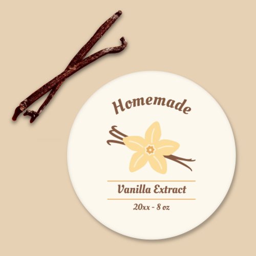 Homemade Vanilla Extract Label Sticker