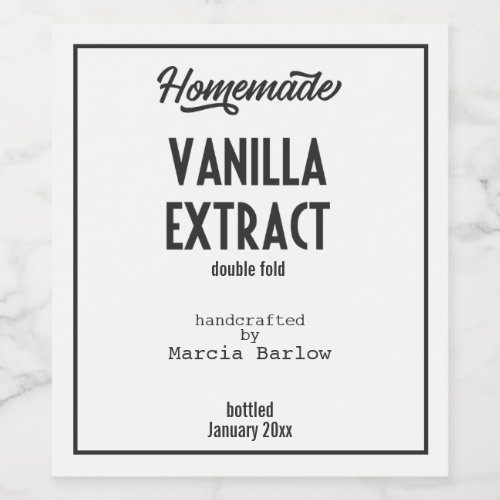 Homemade Vanilla Extract Lrg Food  Beverage Label