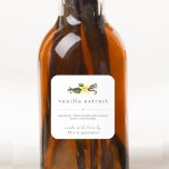 Homemade Vanilla Extract Square Gift Label<br><div class="desc">Homemade vanilla extract labels include a cute vanilla orchid and vanilla beans and enable you to include any information you'd like within a clean,  modern design. {image by macrovector on freepik}</div>