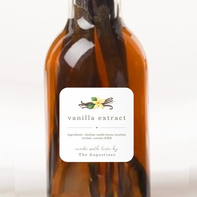Homemade Vanilla Extract Square Gift Label (Creator Uploaded)