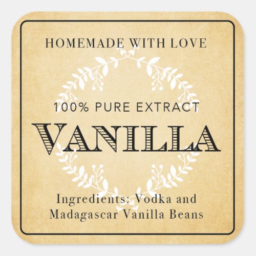 Homemade Vanilla Extract VE005_04sq Square Sticker