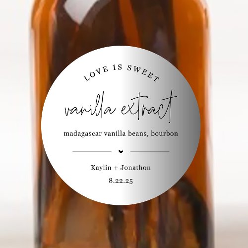 Homemade Vanilla Extract Wedding Favor Label