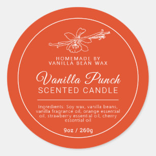 Homemade vanilla fruit punch candle ingredients classic round sticker