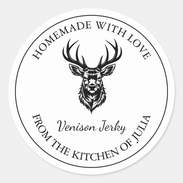 Homemade Venison Jerky Label (Front)