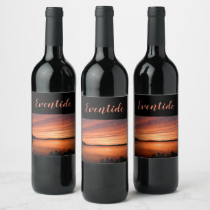 Homemade Vino vinii Eventide Sunset Ocean sundown Wine Label