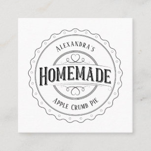 Homemade Vintage Personalized Label Business Cards