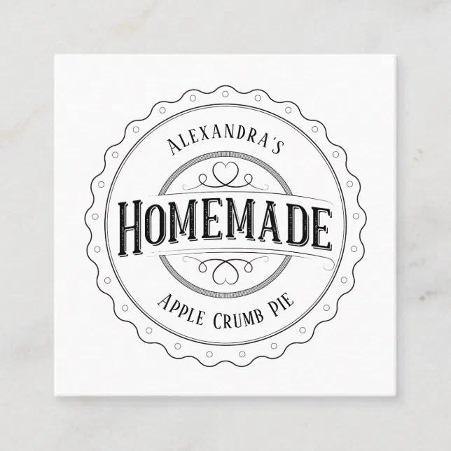 Homemade Vintage Personalized Label Business Cards Zazzle
