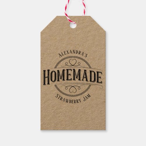 Homemade Vintage Personalized Label Gift Tags