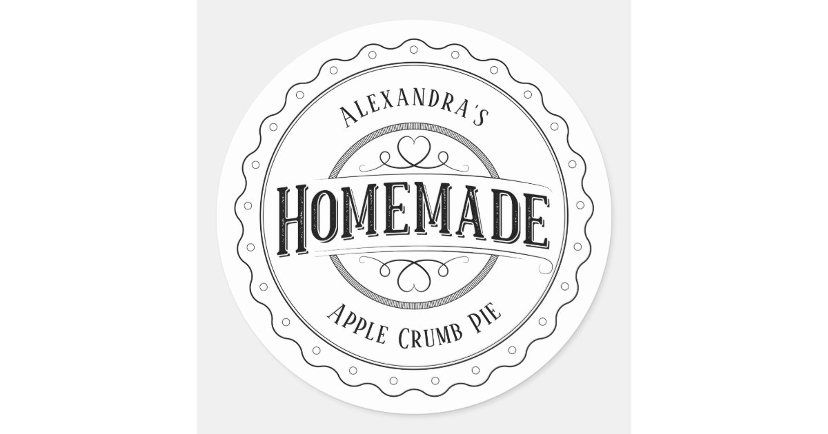 Homemade Vintage Personalized Label Stickers | Zazzle