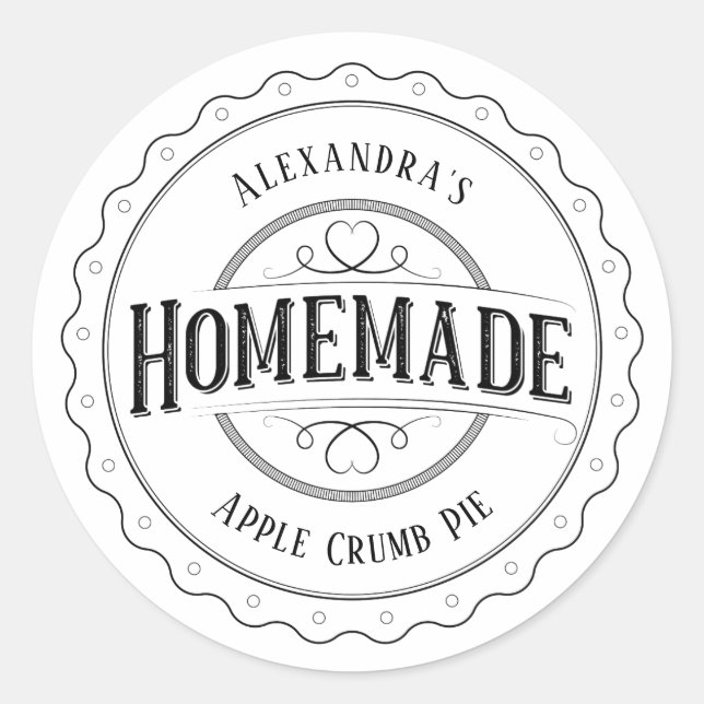 Homemade Vintage Personalized Label Stickers (Front)
