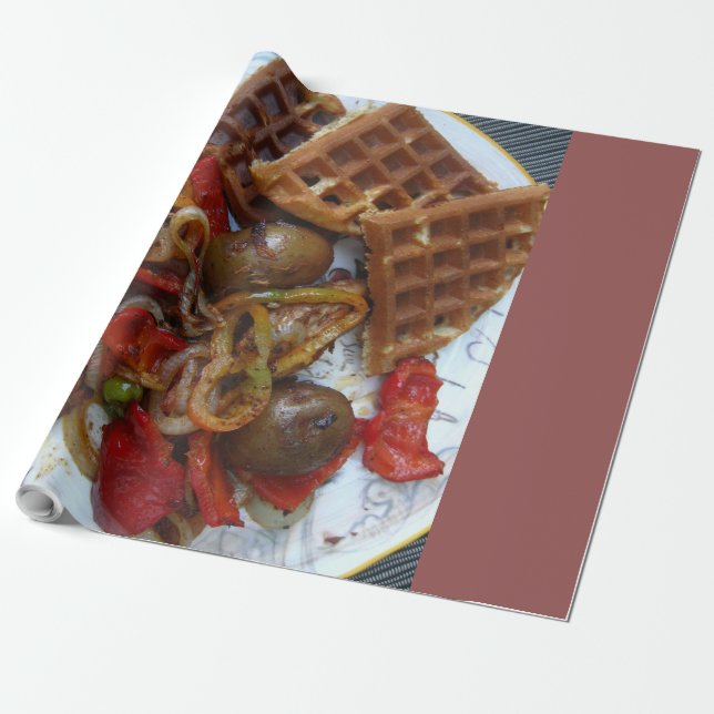 homemade waffles and potatoes wrapping paper (Unrolled)