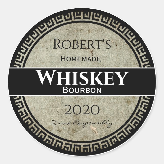 Homemade Whiskey Personalized Round Classic Round Sticker (Front)