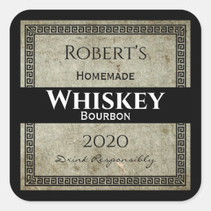 Homemade Whiskey Personalized Square Sticker