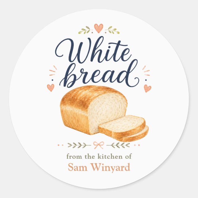 Homemade White Bread Kitchen Label (Front)
