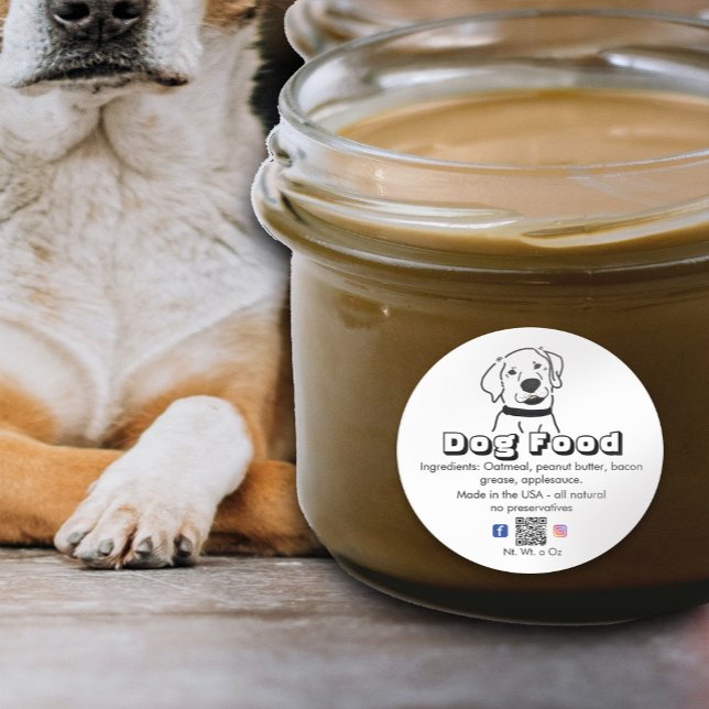 Homemade white dog treats pet food classic round sticker (Creator Uploaded)