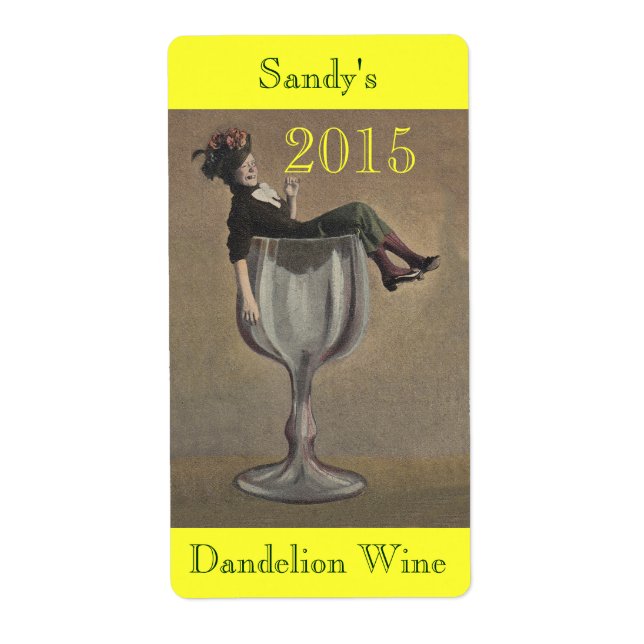 Homemade Wine Antique Fun Lady Labels Personalize (Front)