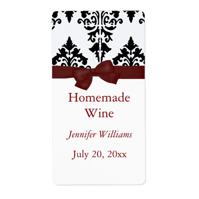 Homemade Wine Label (Front)