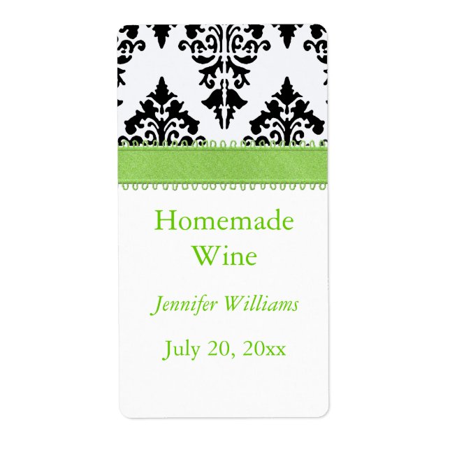 Homemade Wine Label (Front)