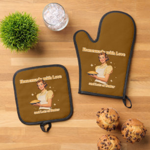 Homemade with Love and Lots of Butter Oven Mitt & Pot Holder Set