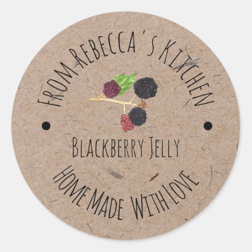 Homemade with love Blackberry Bramble Jelly Classic Round Sticker