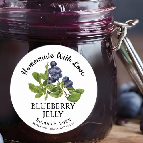  Homemade With Love Blueberry Jelly Summer 202X Classic Round Sticker