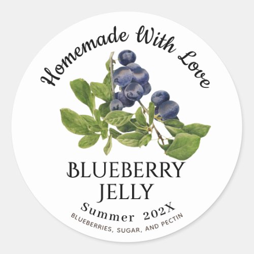  Homemade With Love Blueberry Jelly Summer 202X Classic Round Sticker