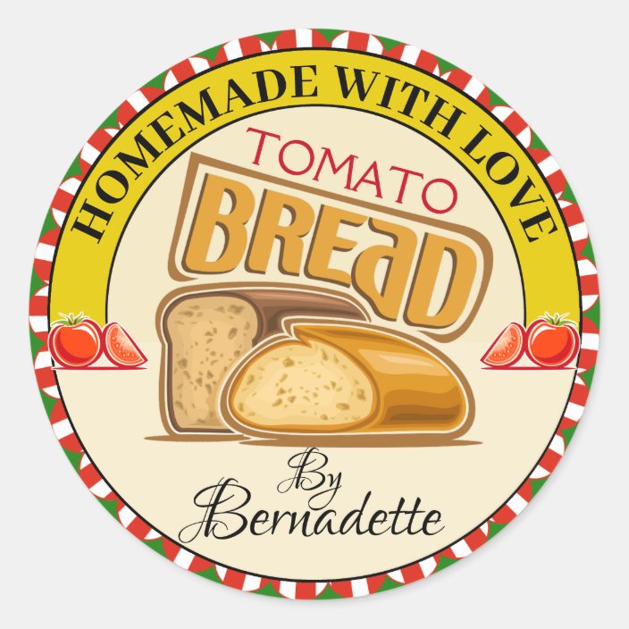 Homemade With Love Bread Classic Round Sticker