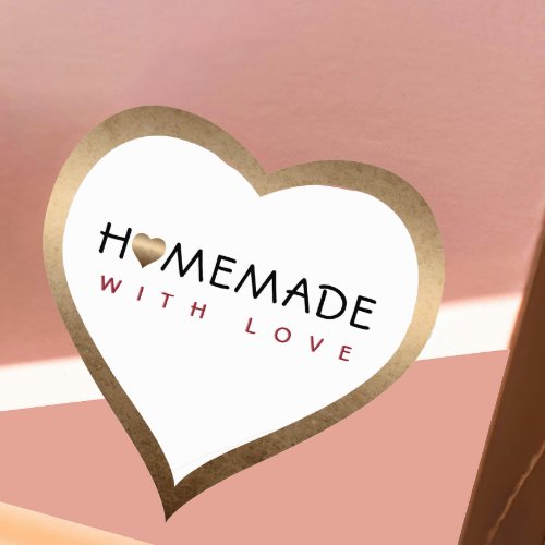 Homemade With Love Bronze Heart Shaped Label
