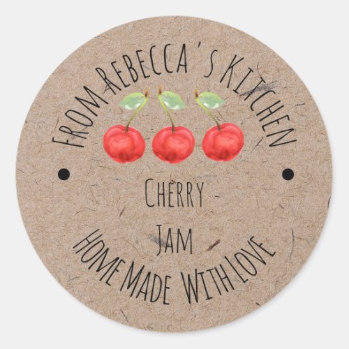 Homemade with love Cherry Jam Label