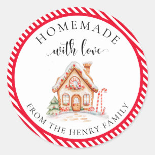 Homemade With Love Christmas Gift Tag Stickers