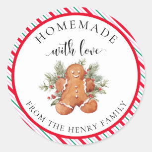 Homemade With Love Christmas Gift Tag Stickers