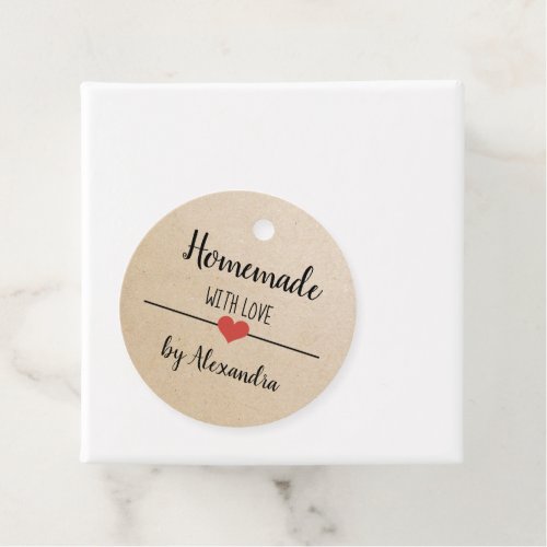 Homemade with love craft script custom   favor tags