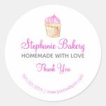 Homemade with Love| Cup Cake Bakery  Thank you Classic Round Sticker