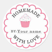 Homemade with love cupcake pink