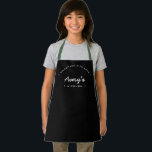Homemade with Love Custom Kitchen Kid's Apron<br><div class="desc">Let's get baking. Customize the Name on this personalized kid's apron. Seen here in black with white typography in a stylish treatment. Encourage the sweet baker in your life, a small business bakery owner with a special gift. Perfect for baking those yummy goodies, treats, cakes, cookies and more. Featuring the...</div>