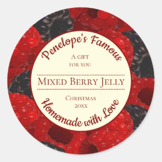 Homemade with Love Custom Mixed Berry Jelly Label