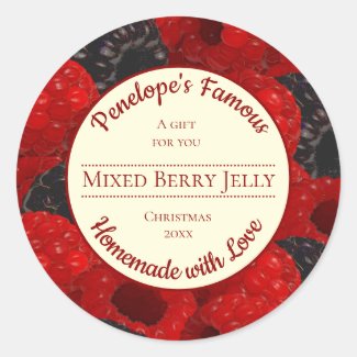 Homemade with Love Custom Mixed Berry Jelly Label