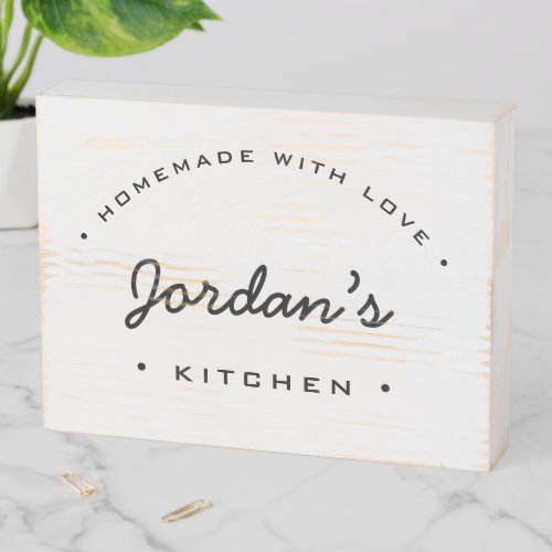 Homemade with Love Custom Name Kitchen Wooden Box Sign