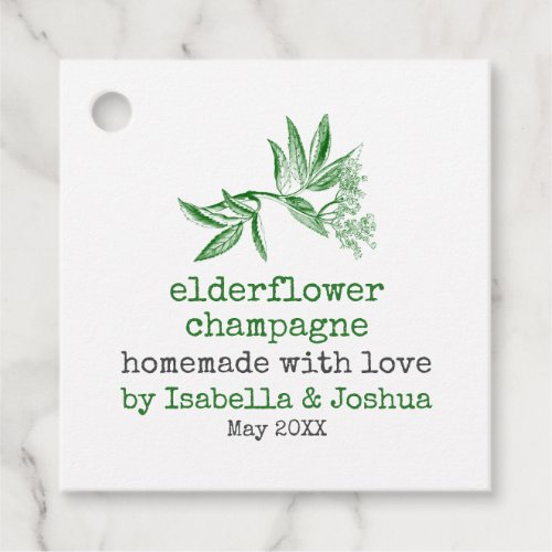 Homemade with love Elderflower Chanpagne label