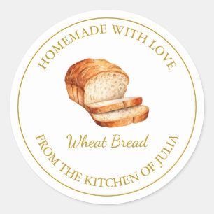Homemade with love Fresh Bread  Label   White