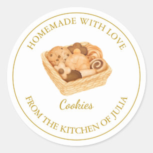 Homemade with love Fresh Cookies Label White