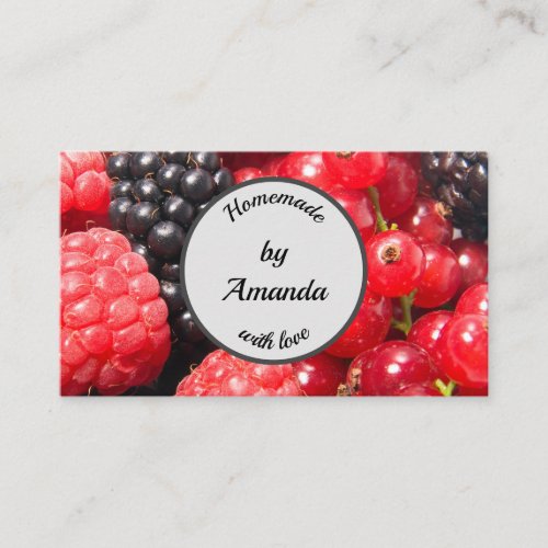 Homemade with love fruit photo customizable business card