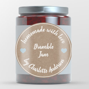 Homemade with Love Heart Jam Canning Kraft Label