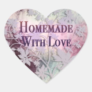 Homemade With Love heart stickers (pinks)